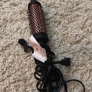 Amika Ceramic Barrel Hot Air Styling Brush - Rose Gold & Black